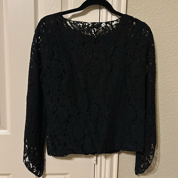 Alfani black lace long sleeves top with built in camisole size S new wit… - Picture 4 of 6